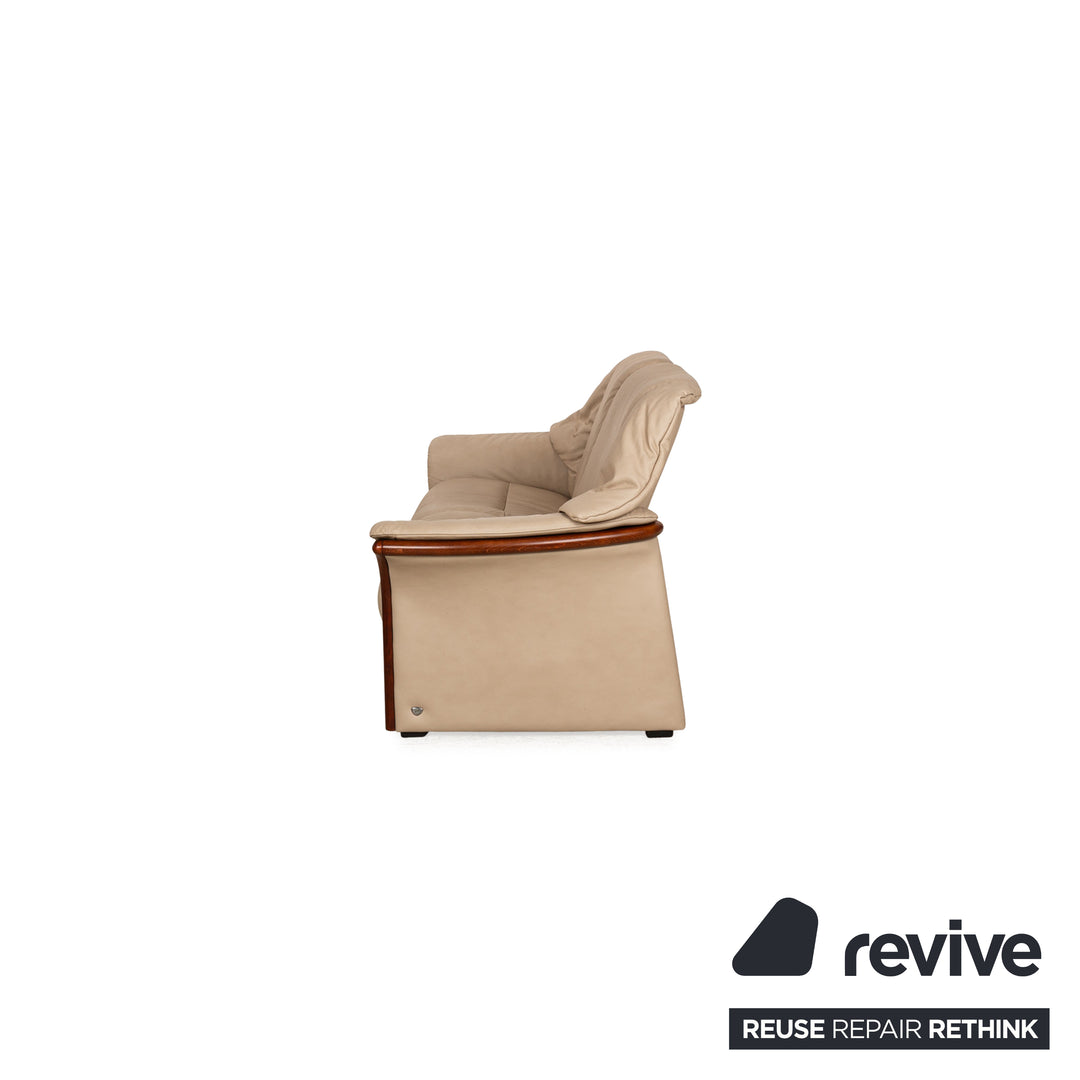 Ensemble de canapés en cuir Stressless Eldorado beige crème 3x fauteuils canapé deux places fonction manuelle