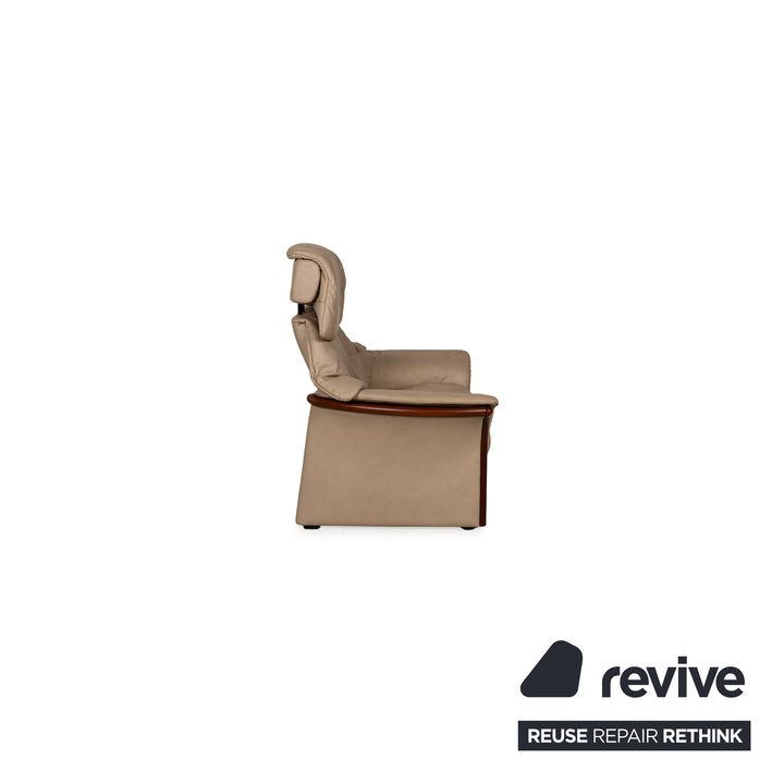 Ensemble de canapés en cuir Stressless Eldorado beige crème 3x fauteuils canapé deux places fonction manuelle