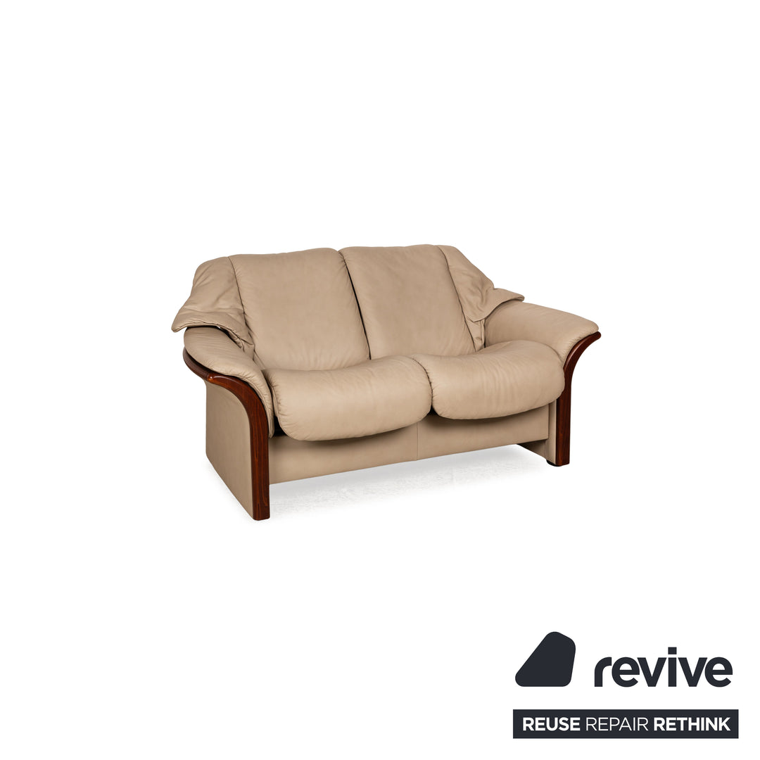 Ensemble de canapés en cuir Stressless Eldorado beige crème 3x fauteuils canapé deux places fonction manuelle