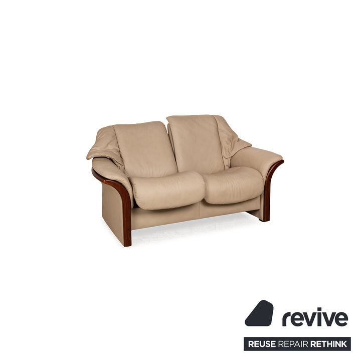 Ensemble de canapés en cuir Stressless Eldorado beige crème 3x fauteuils canapé deux places fonction manuelle