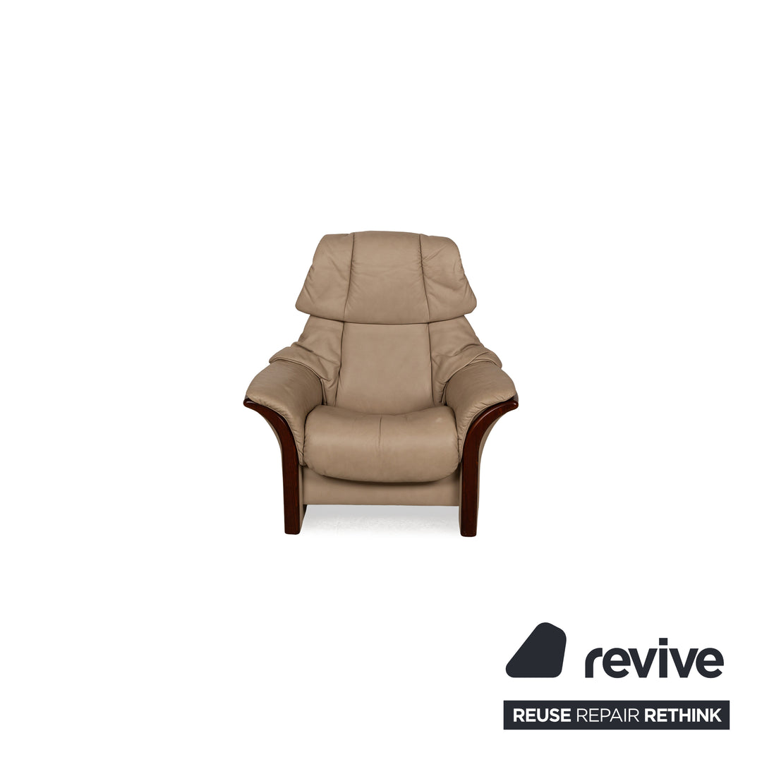 Ensemble de canapés en cuir Stressless Eldorado beige crème 3x fauteuils canapé deux places fonction manuelle