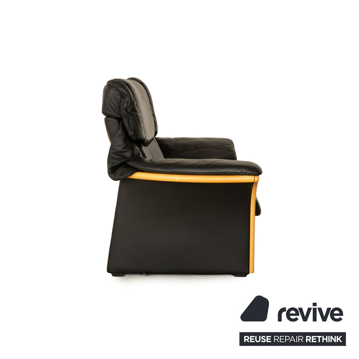 Stressless Eldorado Leder Sofa Garnitur Schwarz Zweisitzer Couch manuelle Funktion