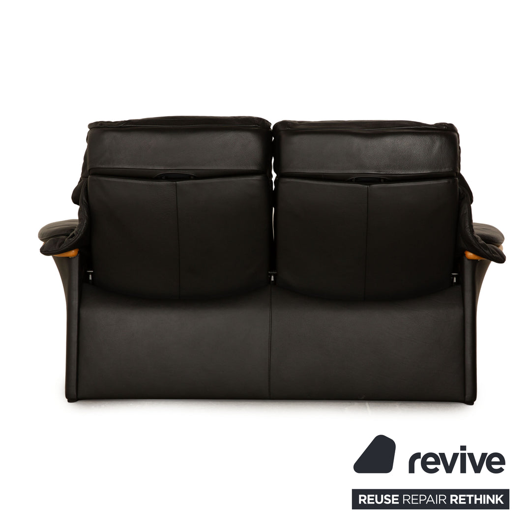Stressless Eldorado Leder Sofa Garnitur Schwarz Zweisitzer Couch manuelle Funktion