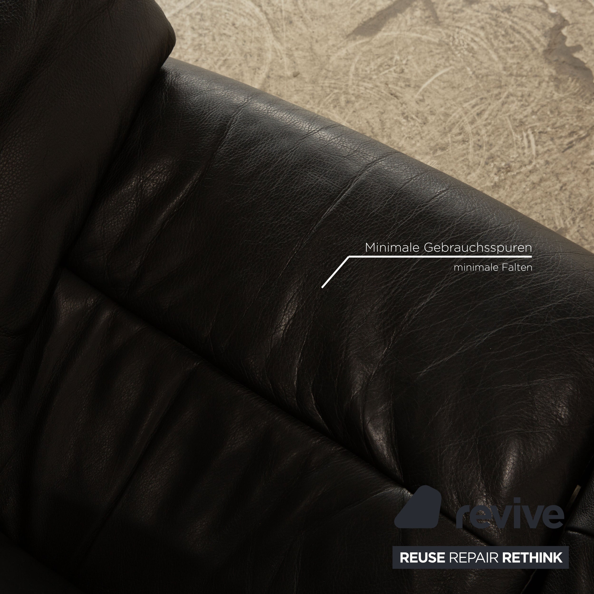 Stressless Eldorado leather sofa set black two-seater couch manual function