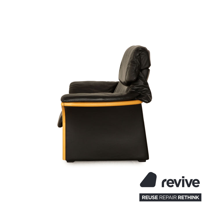 Stressless Eldorado Leder Sofa Garnitur Schwarz Zweisitzer Couch manuelle Funktion