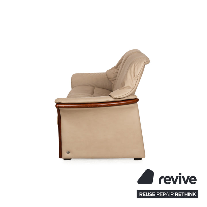 Stressless Eldorado Leder Zweisitzer Beige Creme Sofa Couch manuelle Funktion