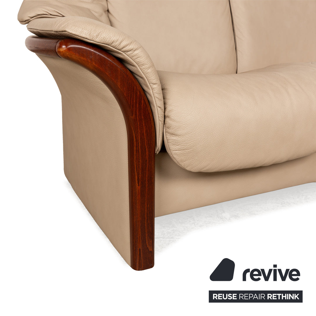 Stressless Eldorado Leder Zweisitzer Beige Creme Sofa Couch manuelle Funktion