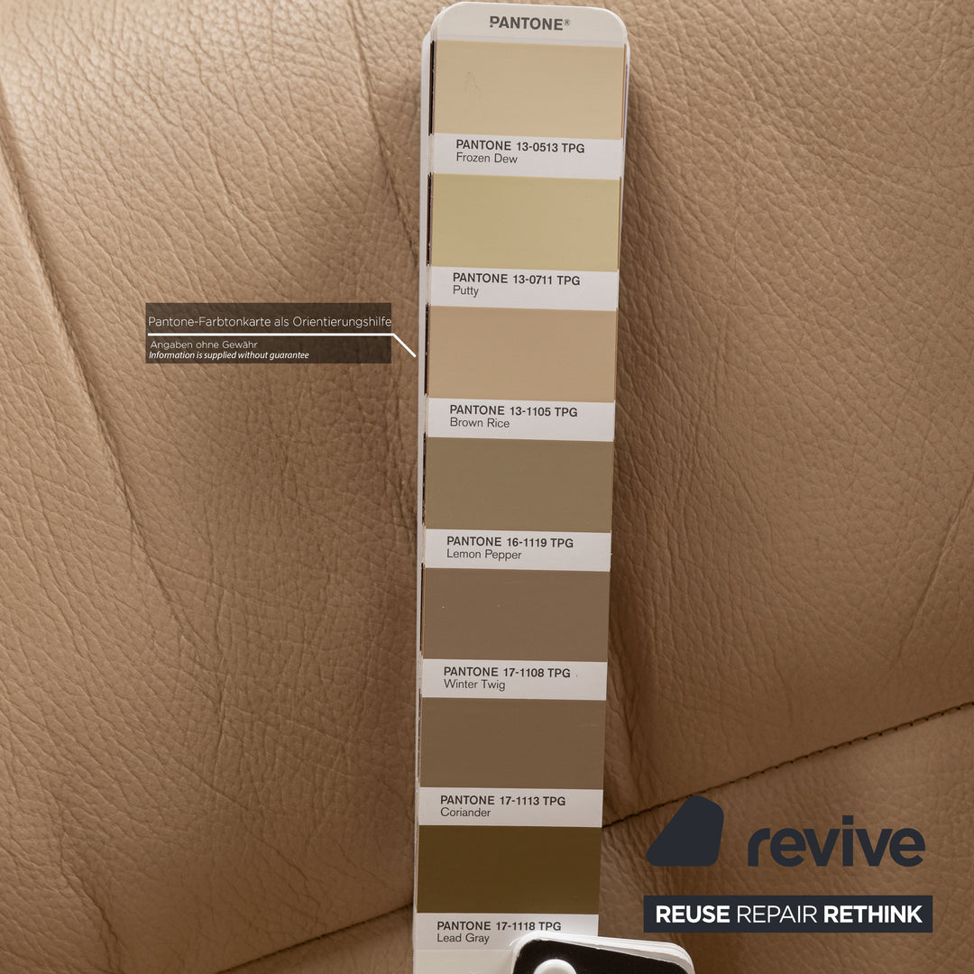 Stressless Eldorado Leder Zweisitzer Beige Creme Sofa Couch manuelle Funktion