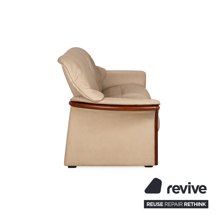 Stressless Eldorado Leder Zweisitzer Beige Creme Sofa Couch manuelle Funktion