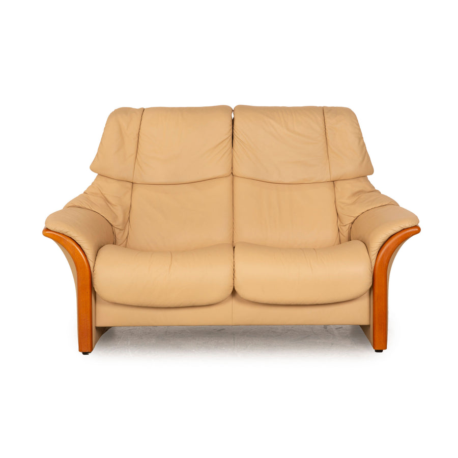 Stressless Eldorado Leder Zweisitzer Beige Sofa Couch manuelle Funktion
