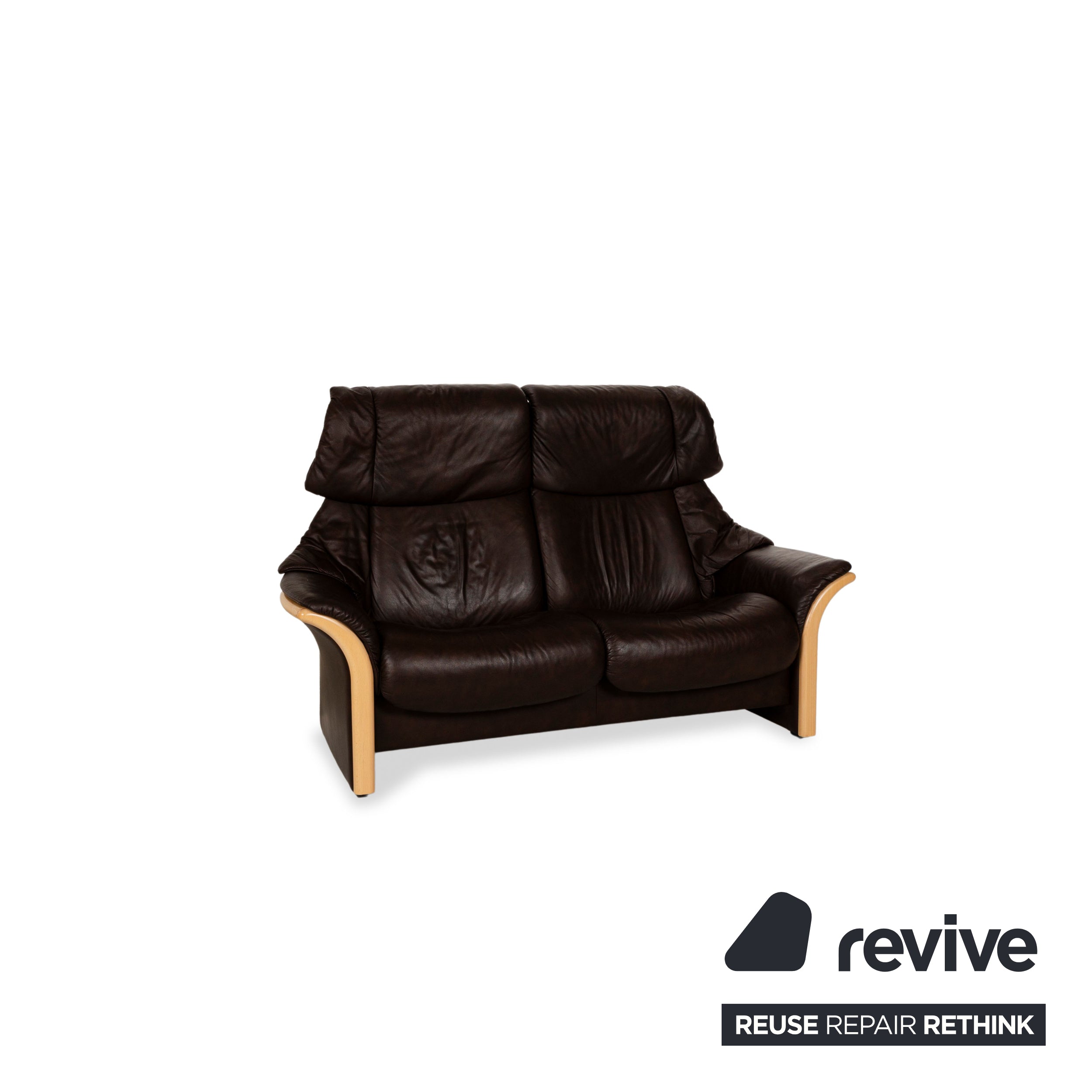 Canapé 2 places en cuir marron Stressless Eldorado