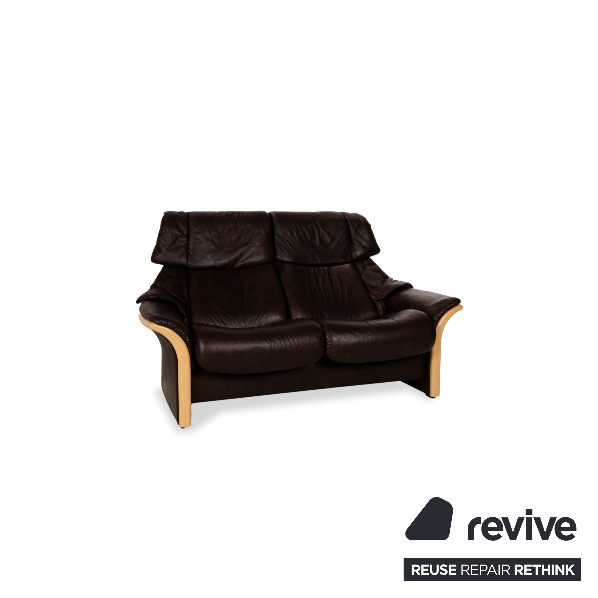 Canapé 2 places en cuir marron Stressless Eldorado