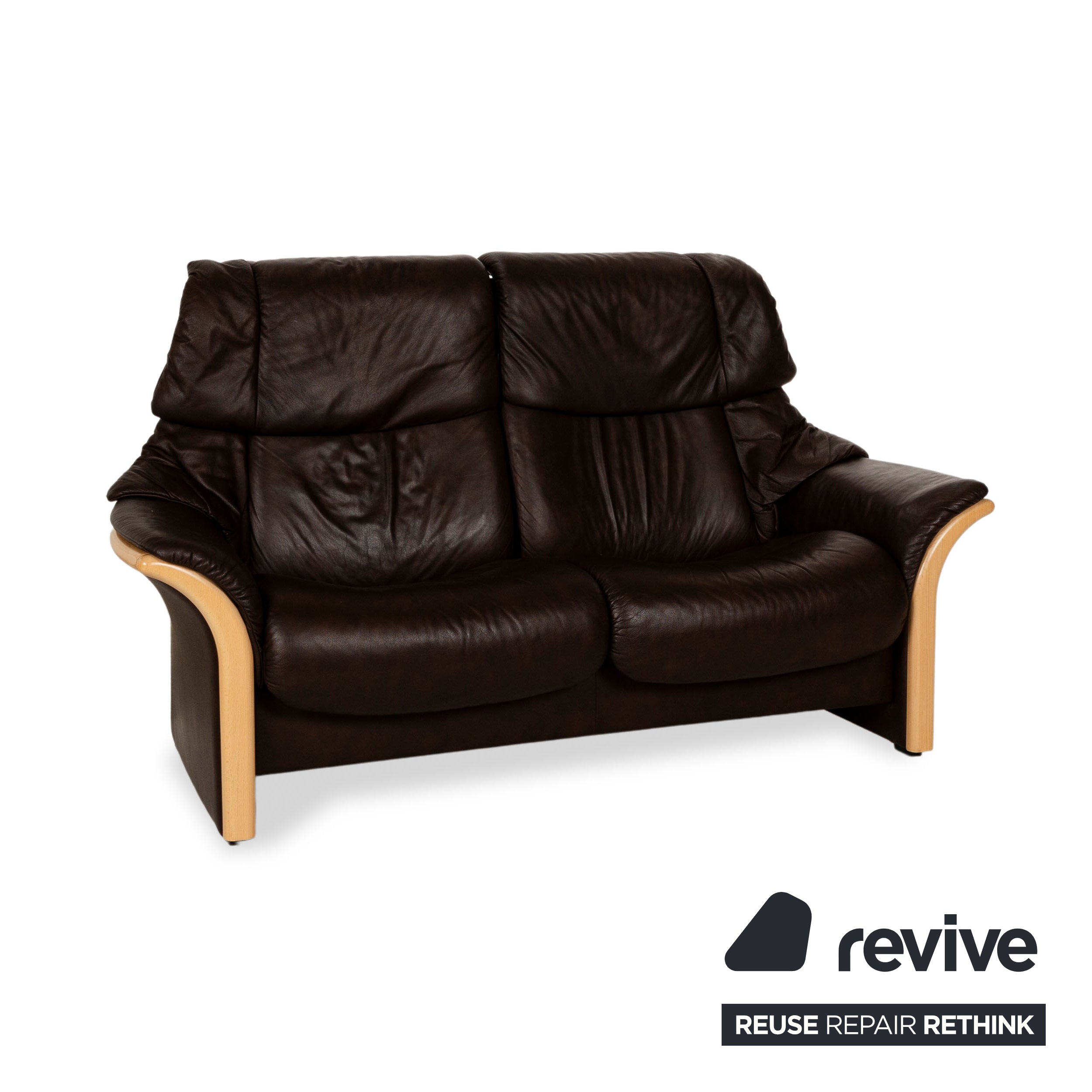 Canapé 2 places en cuir marron Stressless Eldorado