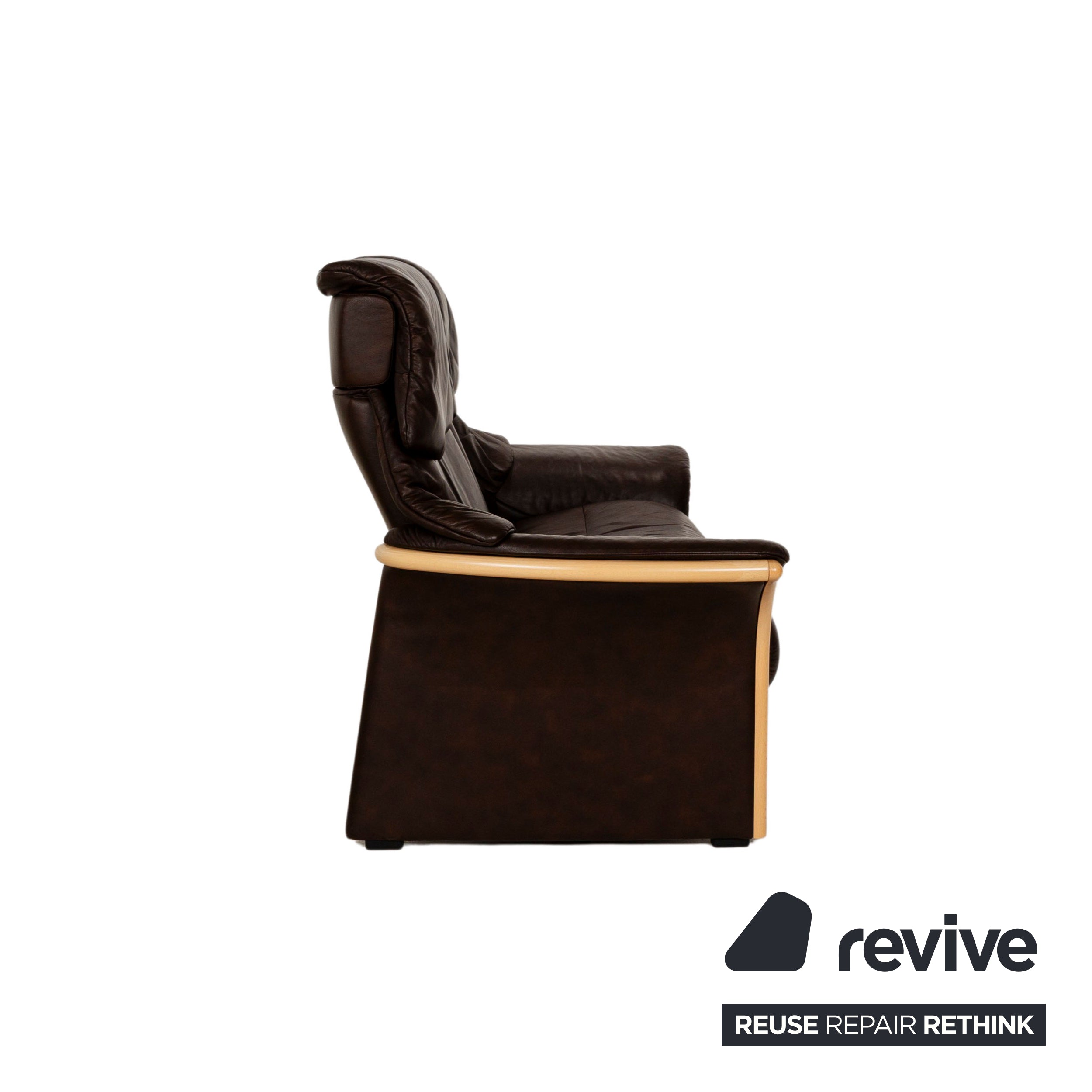 Canapé 2 places en cuir marron Stressless Eldorado