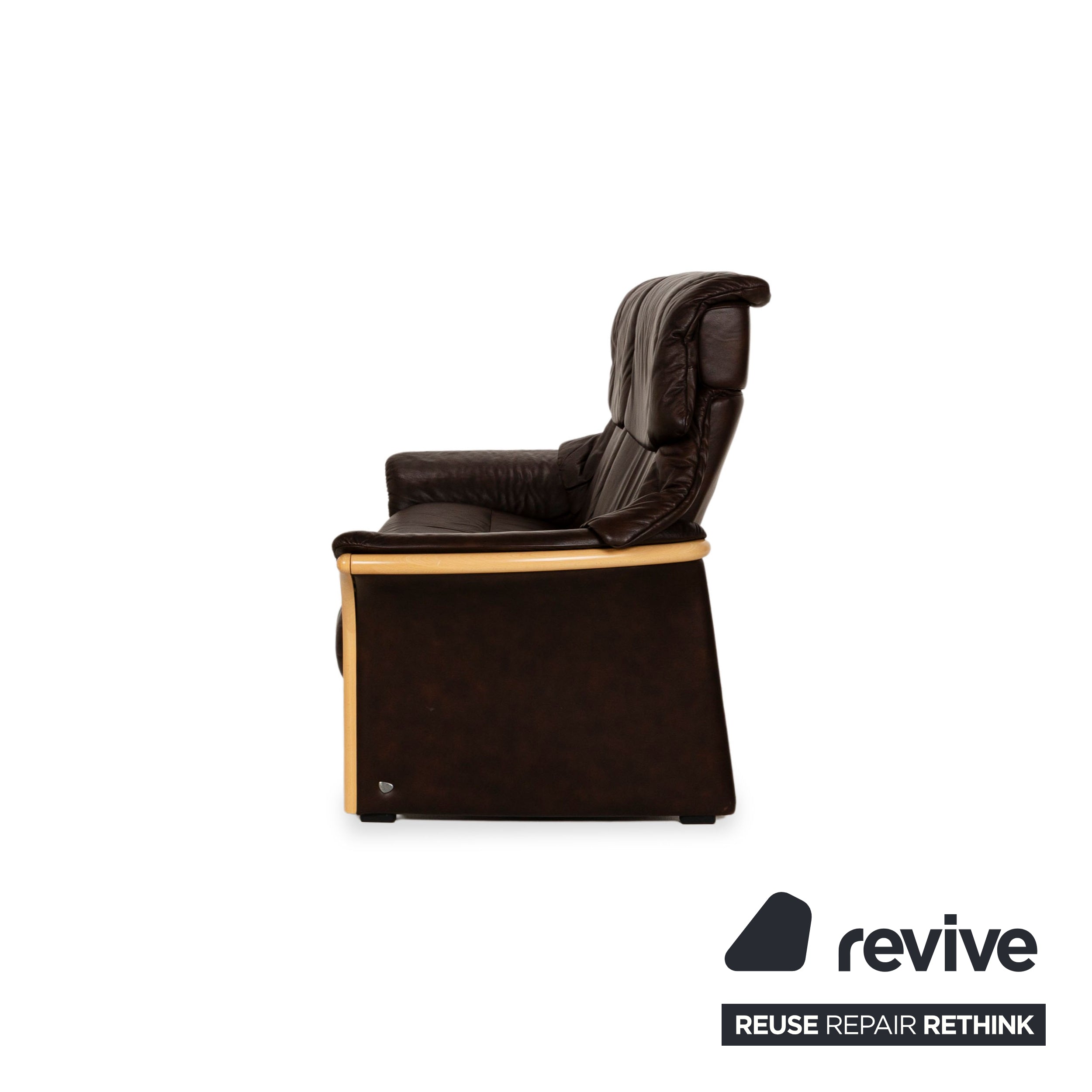 Canapé 2 places en cuir marron Stressless Eldorado