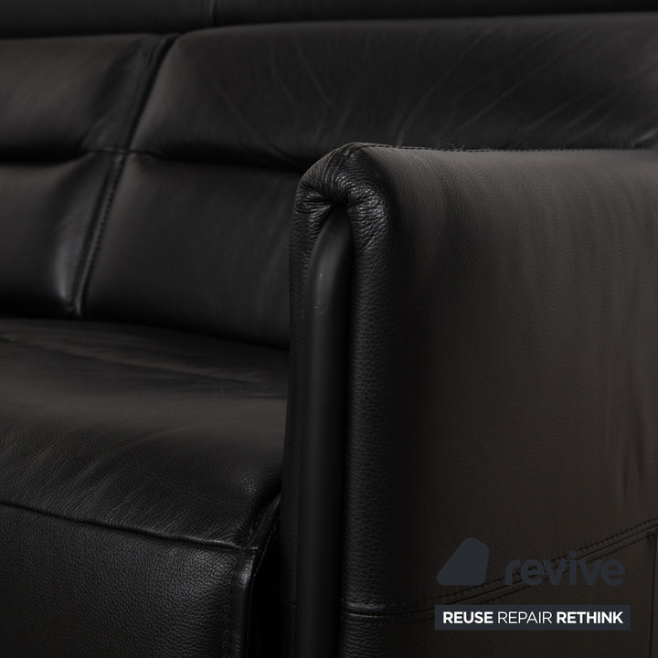 Stressless Emily Leder Ecksofa Schwarz elektrische Funktion Sofa Couch