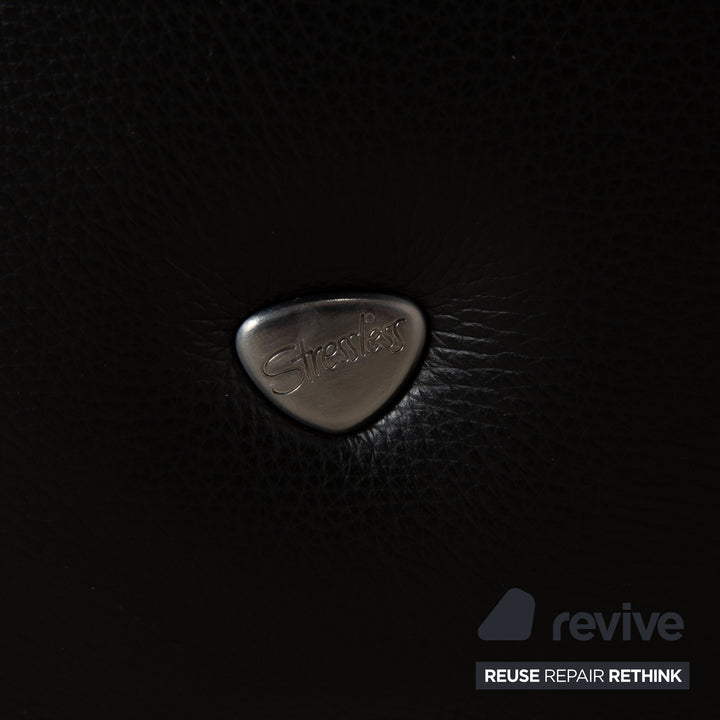 Canapé d'angle en cuir noir Stressless Emily avec fonction électrique