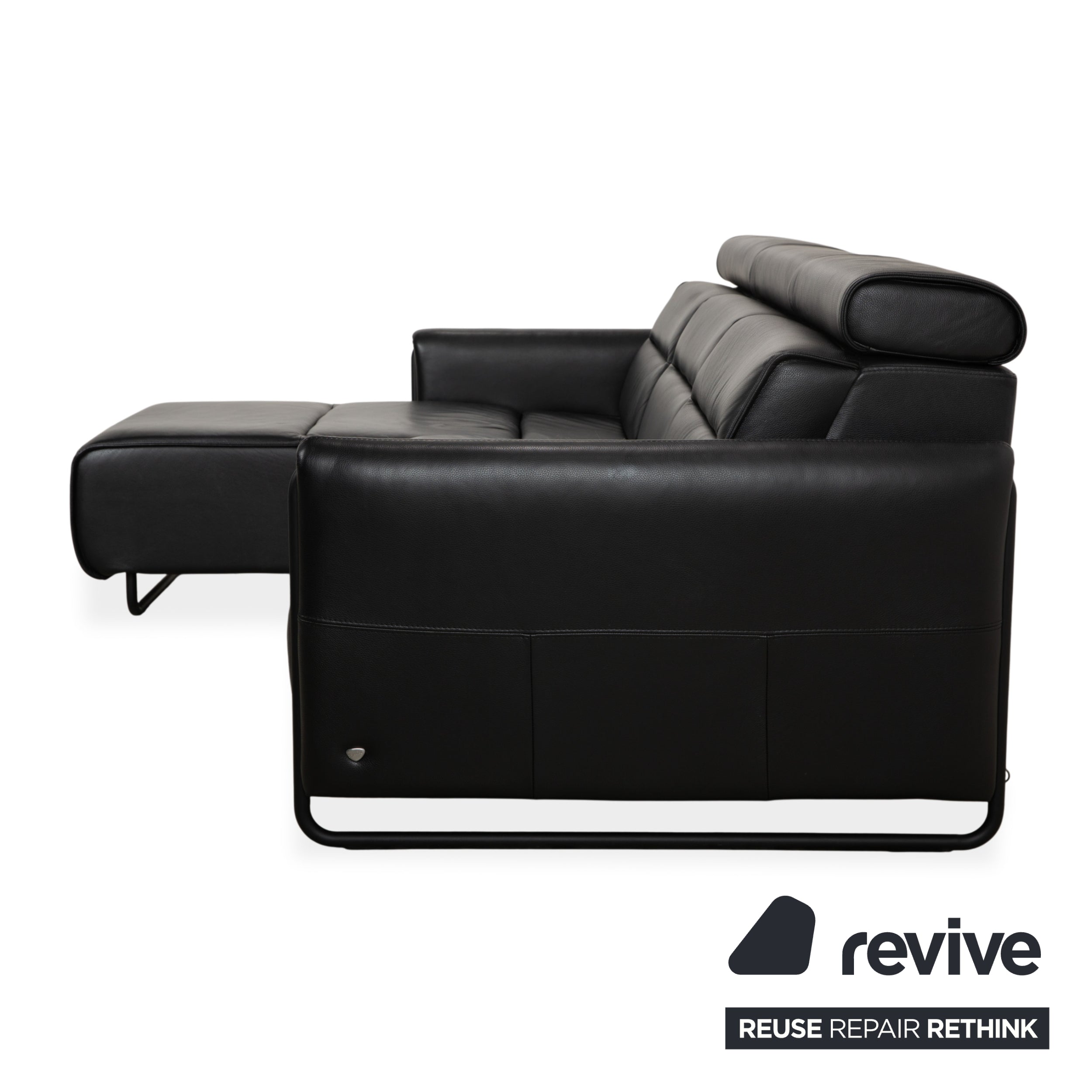 Stressless Emily Leder Ecksofa Schwarz elektrische Funktion Sofa Couch