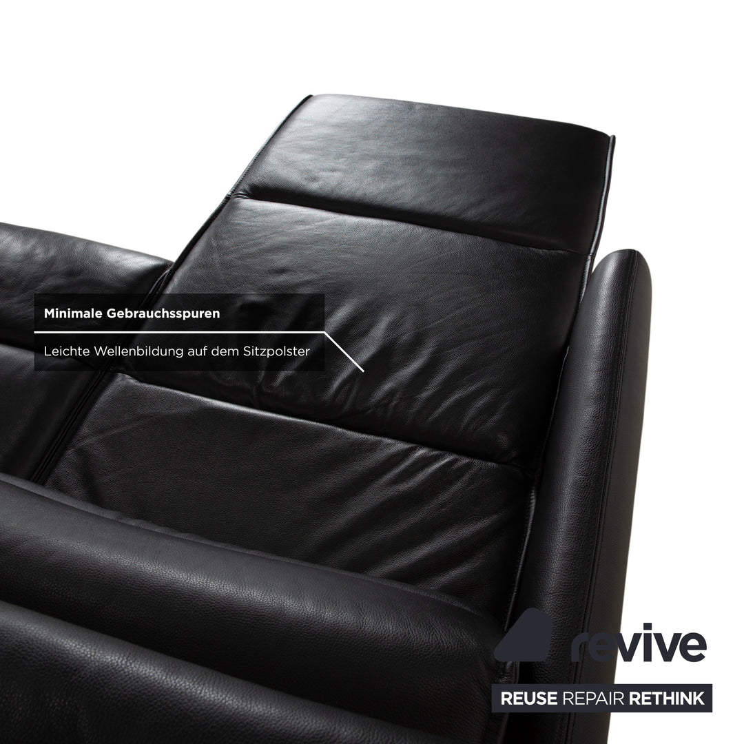 Stressless Emily Leder Ecksofa Schwarz elektrische Funktion Sofa Couch