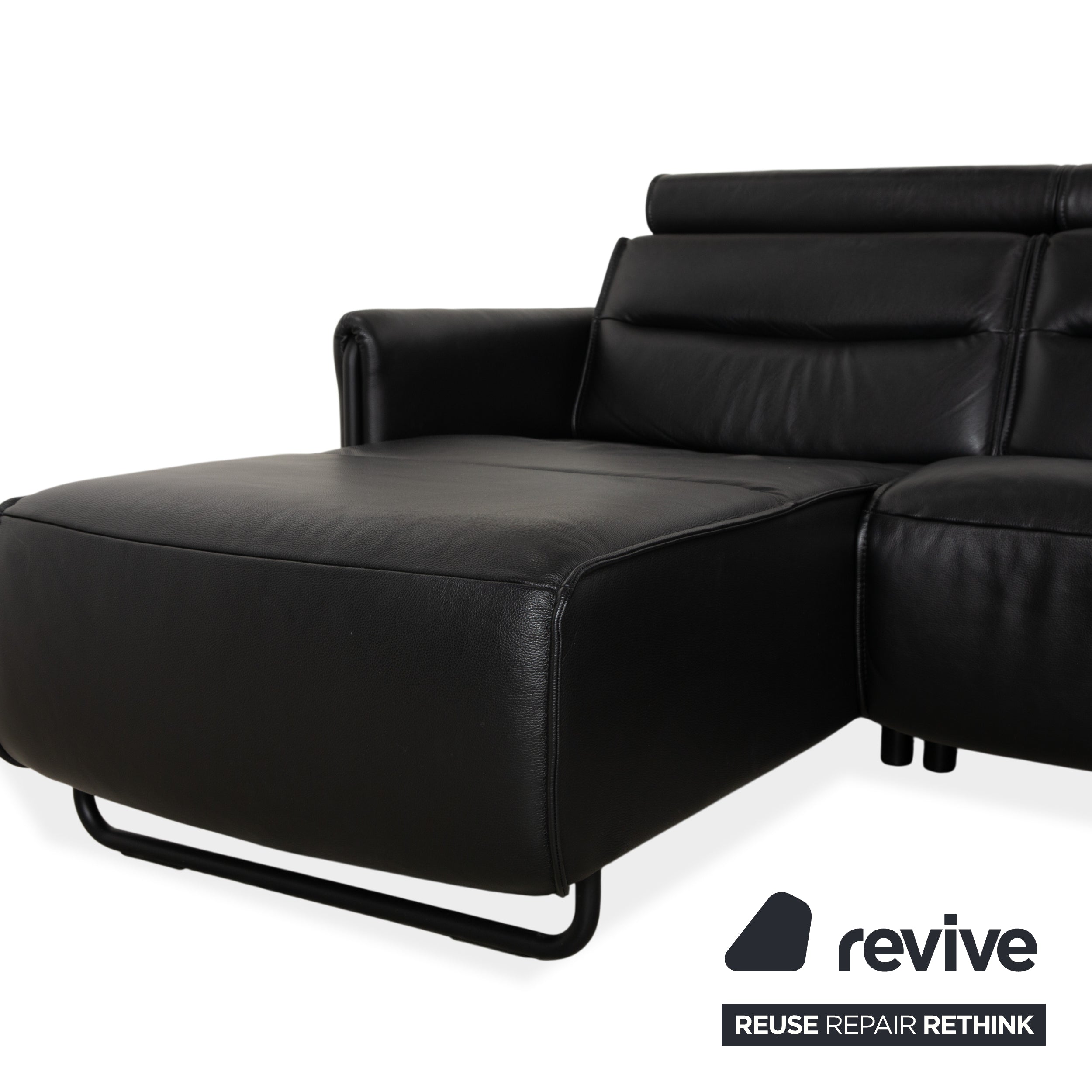 Stressless Emily Leder Ecksofa Schwarz elektrische Funktion Sofa Couch
