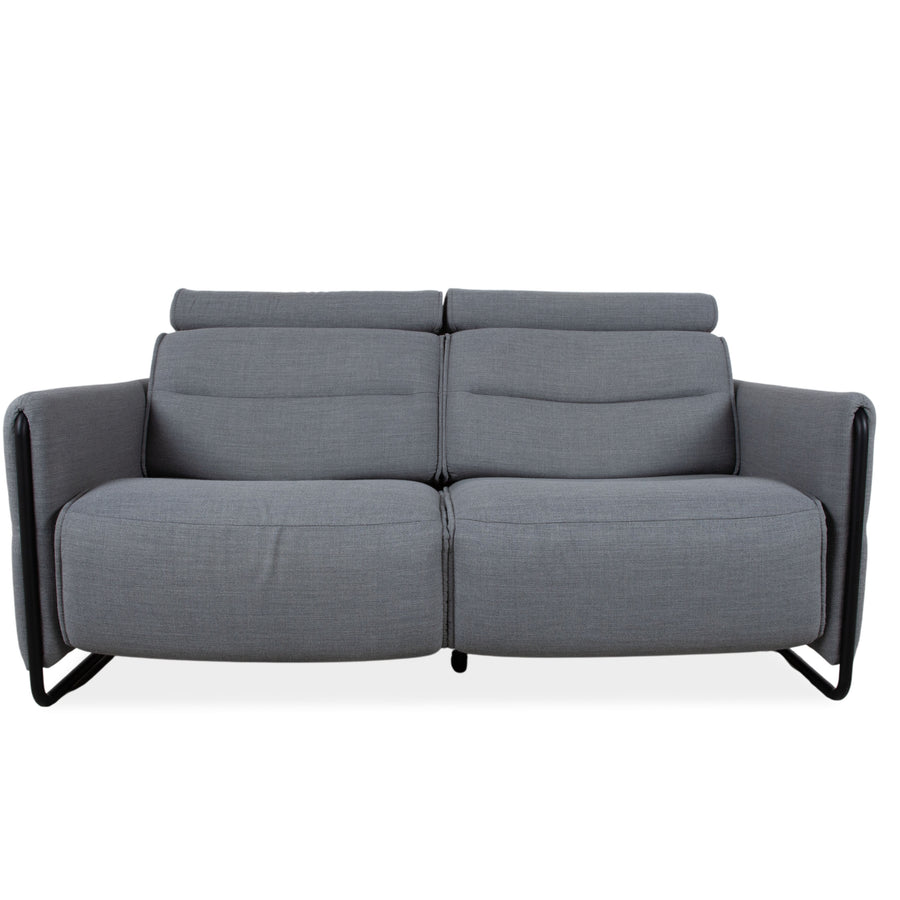 Stressless Emily Two-Seater Sofa, Fabric Grey, Electric Function Couch