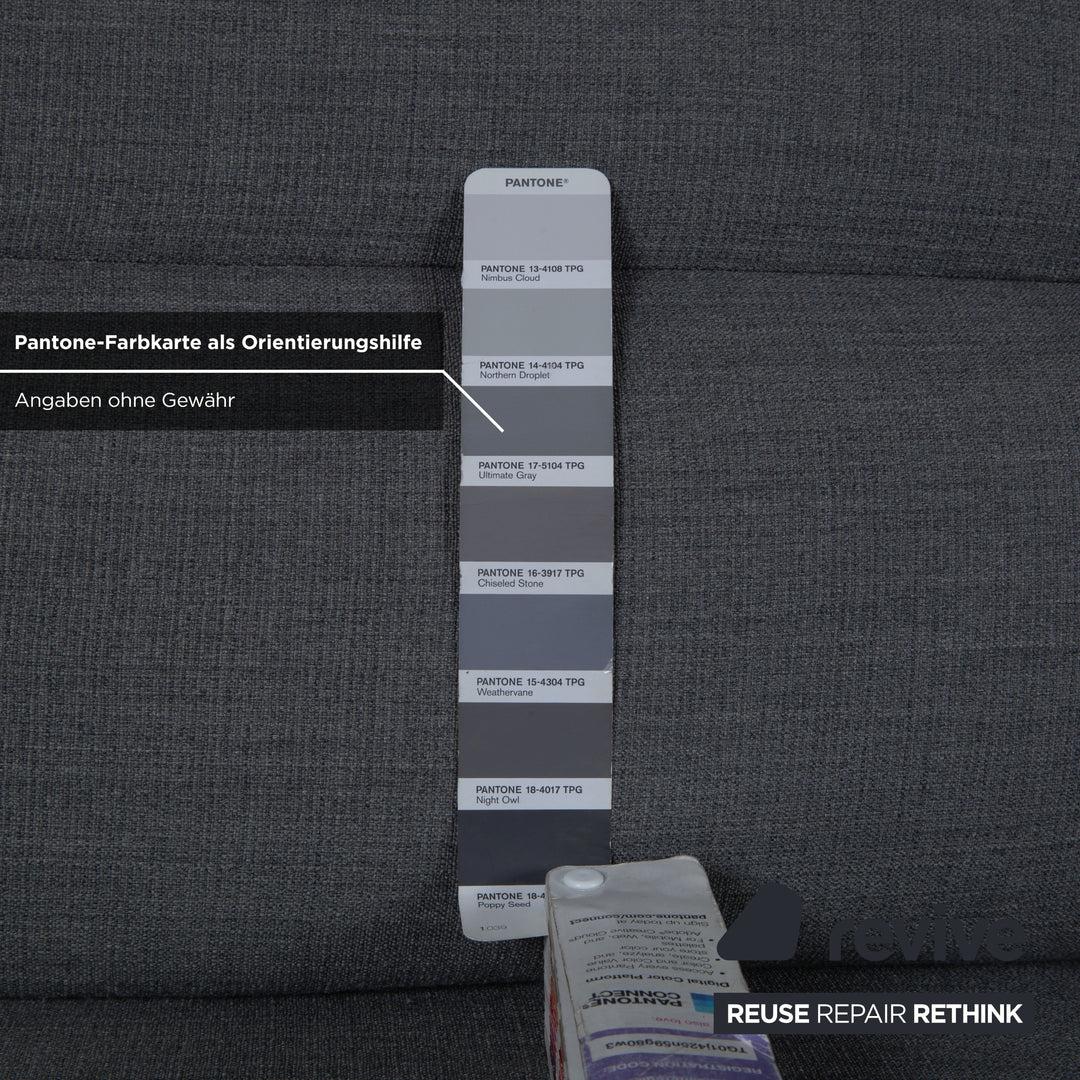 Stressless Emily Zweisitzer Sofa Stoff Grau elektrische Funktion Couch