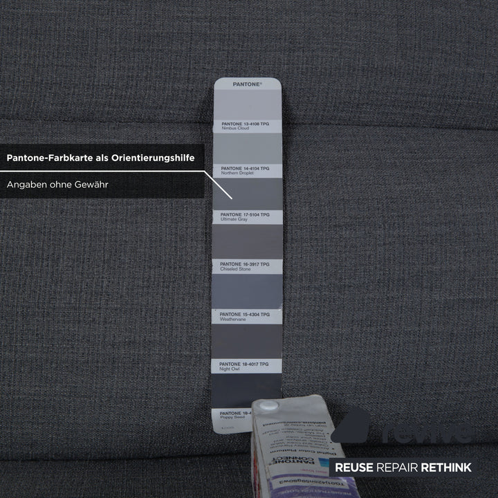 Stressless Emily Zweisitzer Sofa Stoff Grau elektrische Funktion Couch