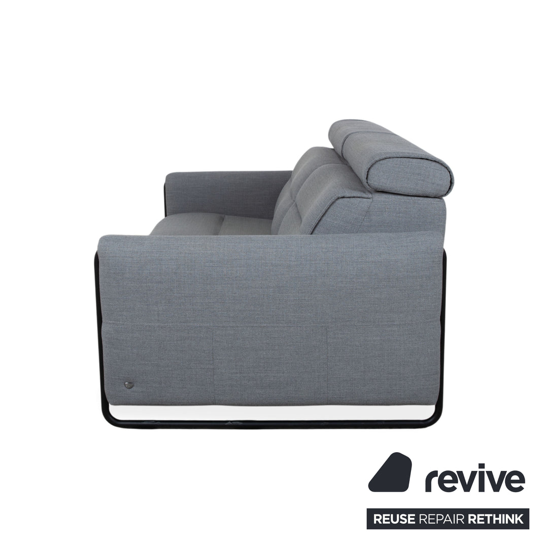 Stressless Emily Two-Seater Sofa, Fabric Grey, Electric Function Couch