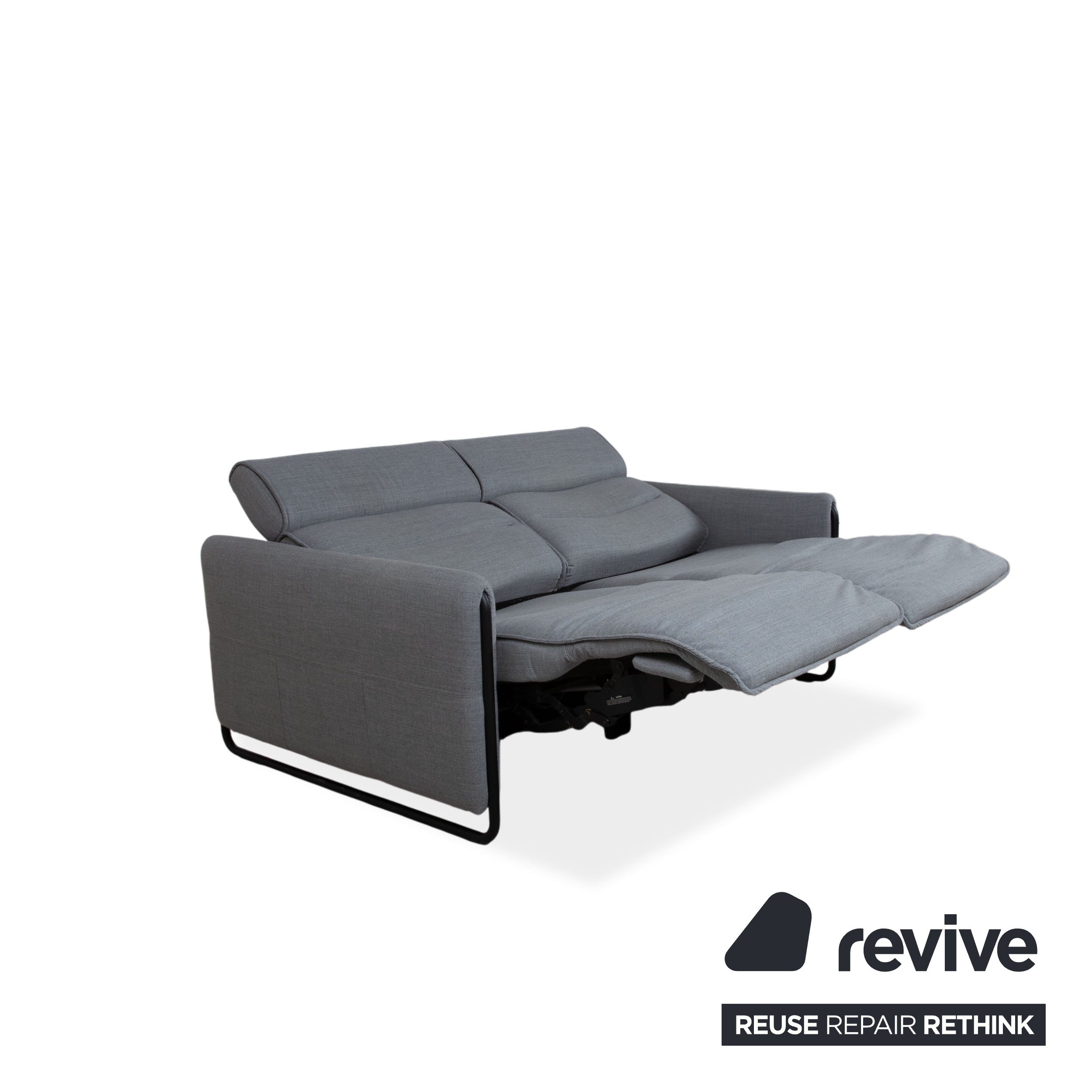 Stressless Emily Zweisitzer Sofa Stoff Grau elektrische Funktion Couch