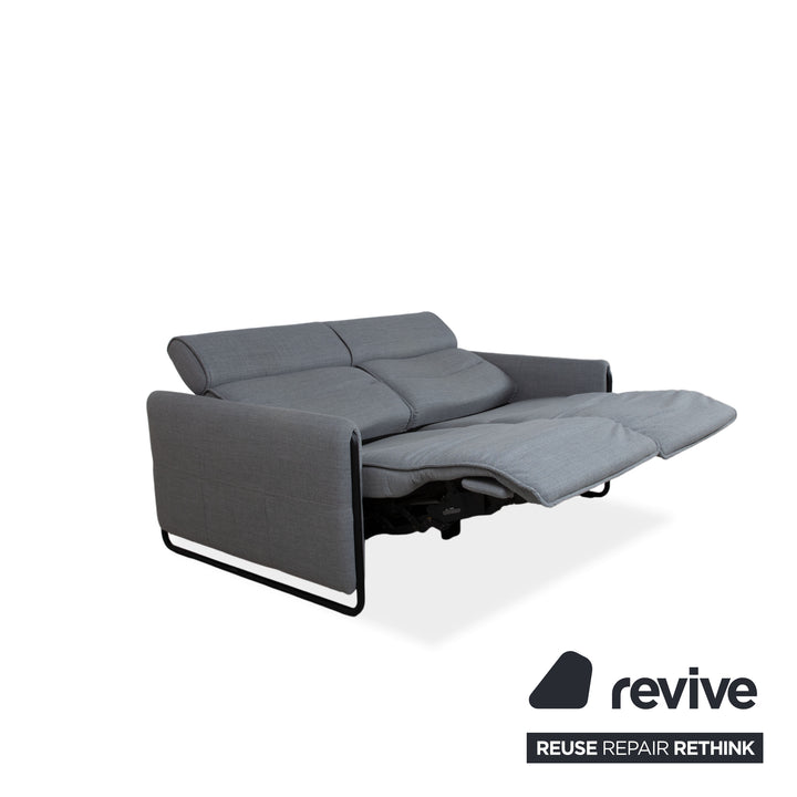Stressless Emily Zweisitzer Sofa Stoff Grau elektrische Funktion Couch