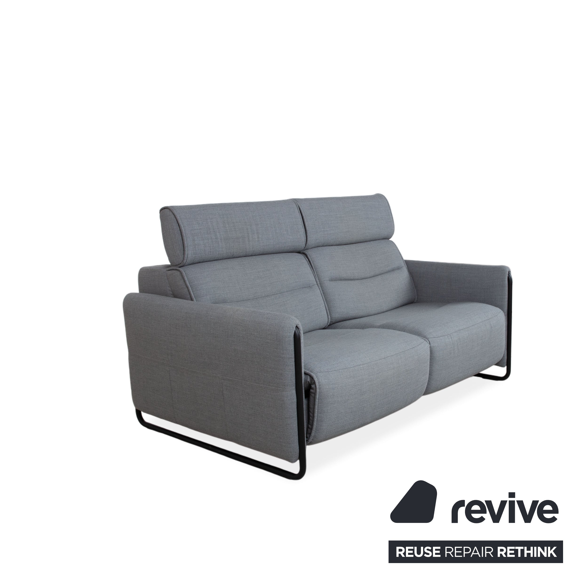 Stressless Emily Zweisitzer Sofa Stoff Grau elektrische Funktion Couch