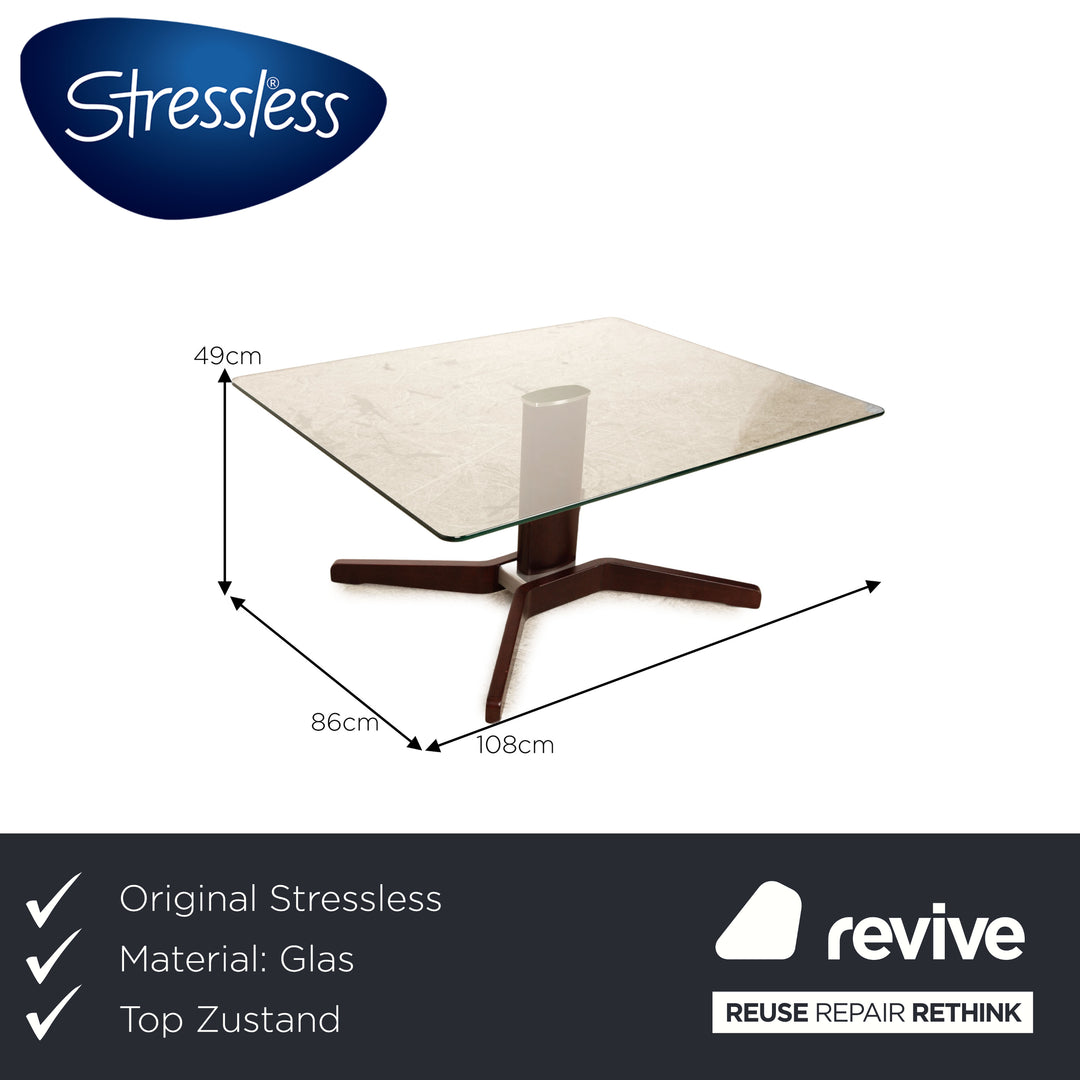 Stressless Glas Couchtisch Braun Holz