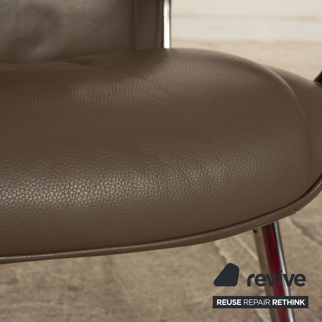 Stressless James Leder Sessel Taupe Grau inkl. Hocker manuelle Funktion