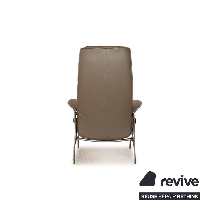 Stressless James Leder Sessel Taupe Grau inkl. Hocker manuelle Funktion