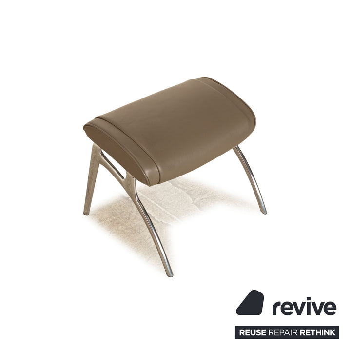 Stressless James Leder Sessel Taupe Grau inkl. Hocker manuelle Funktion