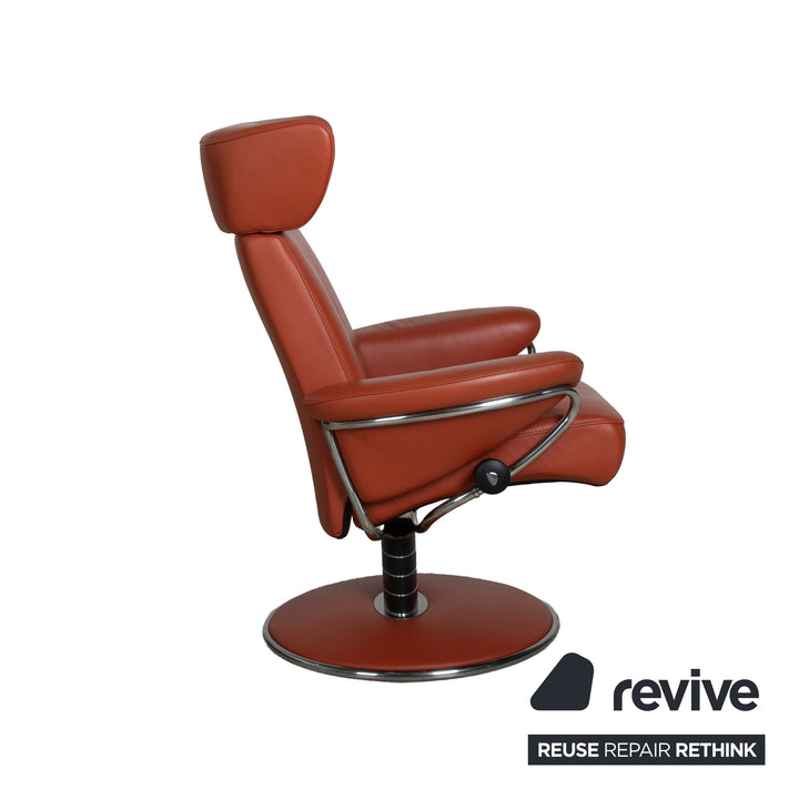 Stressless Jazz Leder 2x Sessel Rot Braun Rost manuelle Funktion Größe M und XL