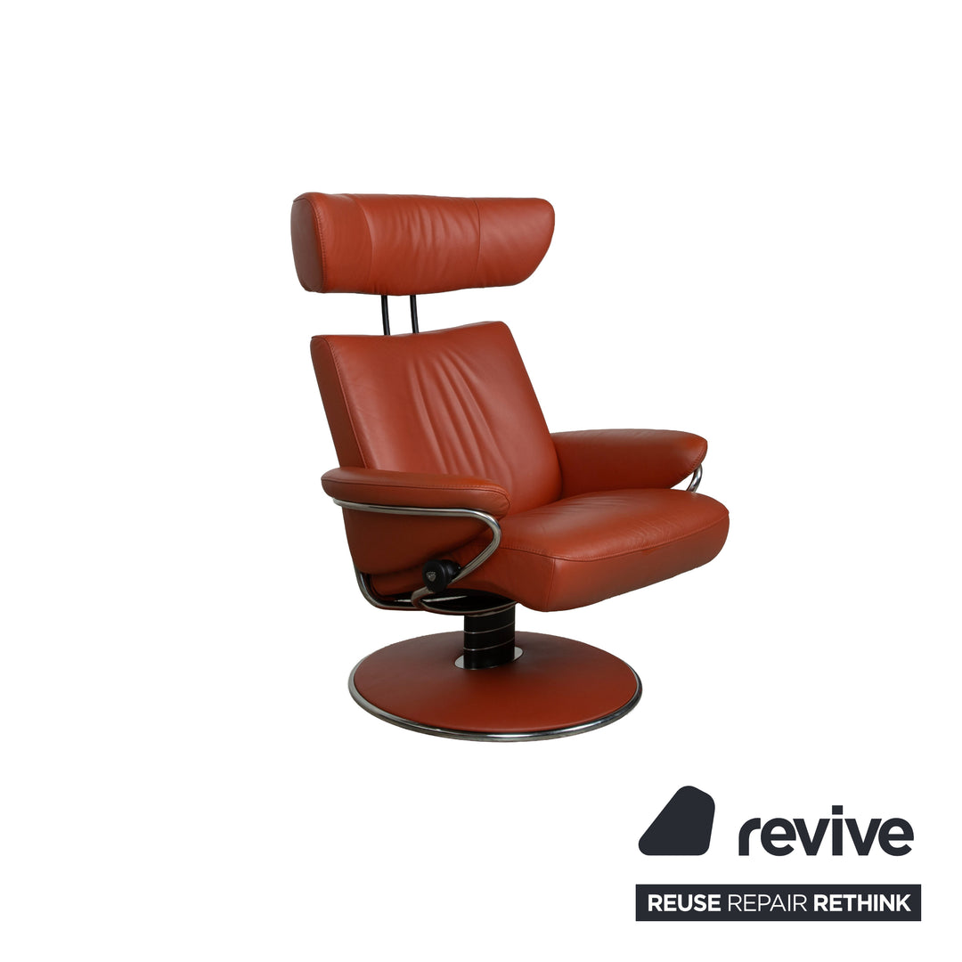 Stressless Jazz Leder 2x Sessel Rot Braun Rost manuelle Funktion Größe M und XL