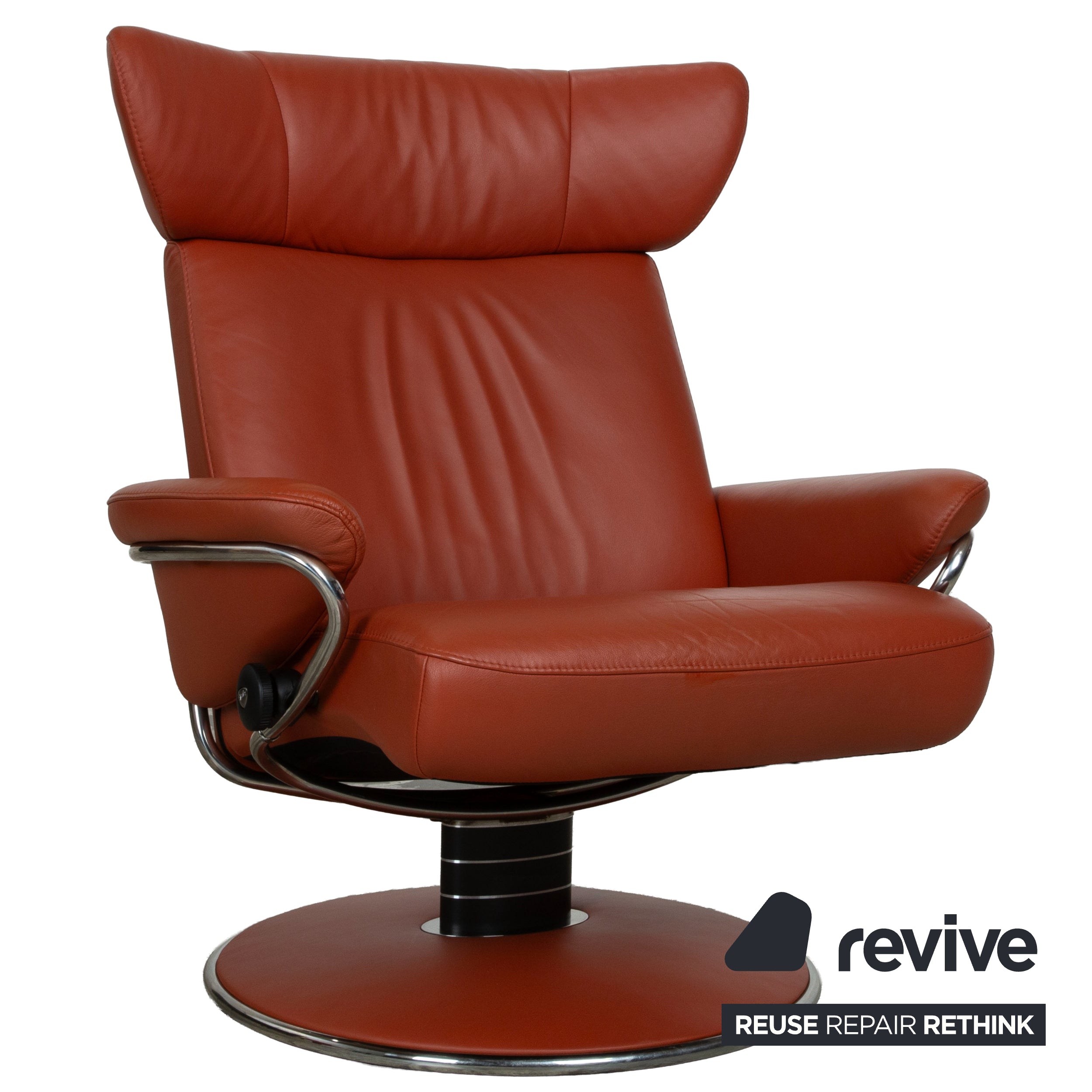 Stressless Jazz Leder 2x Sessel Rot Braun Rost manuelle Funktion Größe M und XL