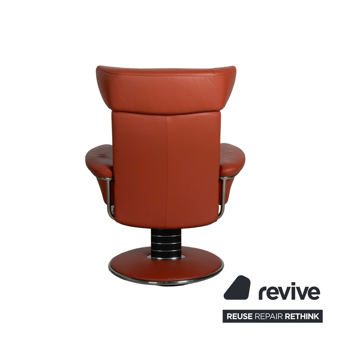 Stressless Jazz Leder 2x Sessel Rot Braun Rost manuelle Funktion Größe M und XL