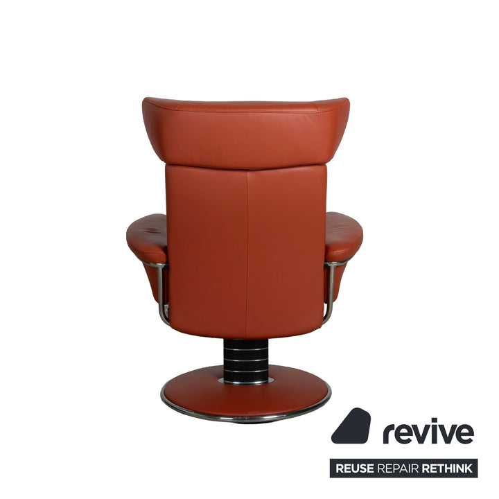 Stressless Jazz Leder 2x Sessel Rot Braun Rost manuelle Funktion Größe M und XL