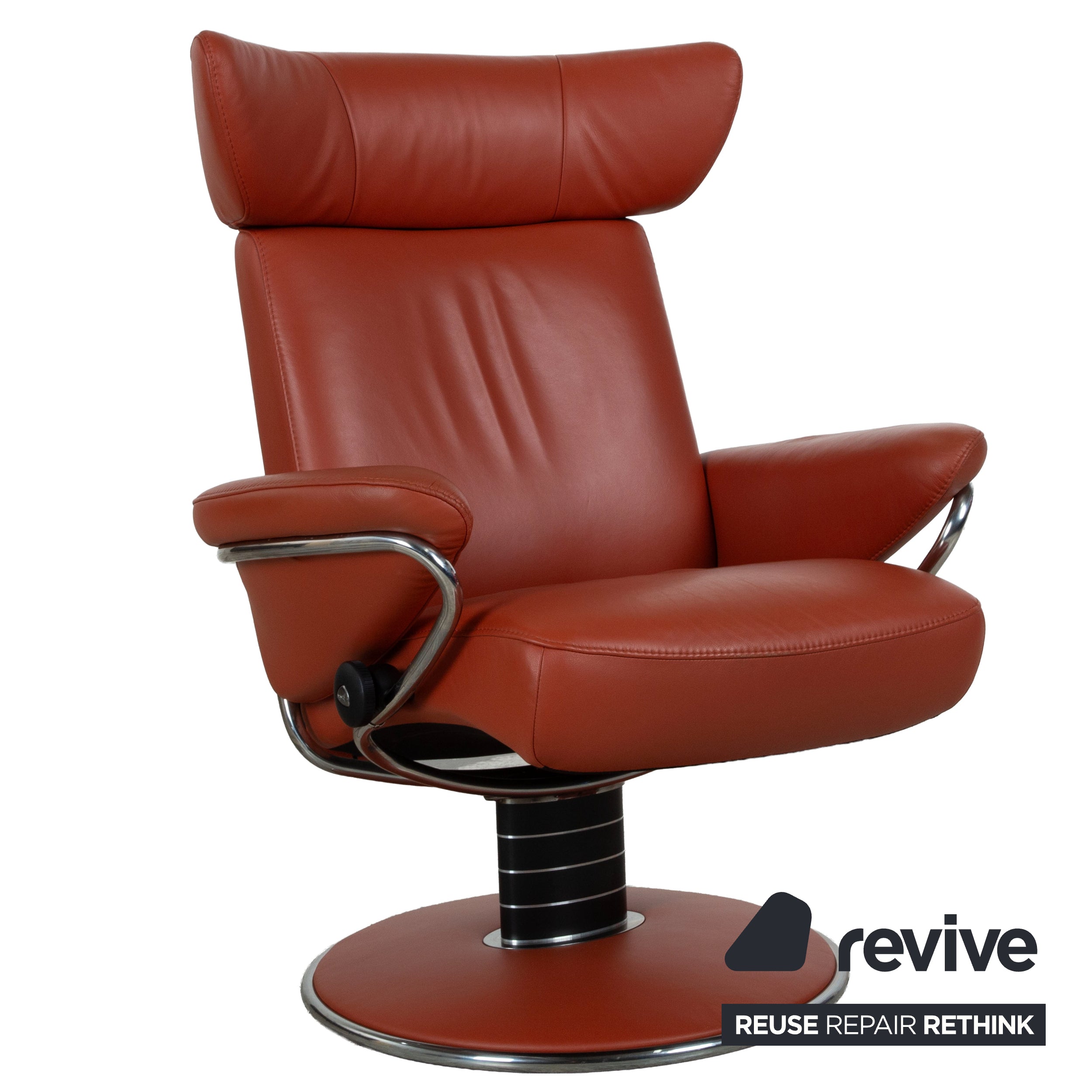 Stressless Jazz Leder 2x Sessel Rot Braun Rost manuelle Funktion Größe M und XL