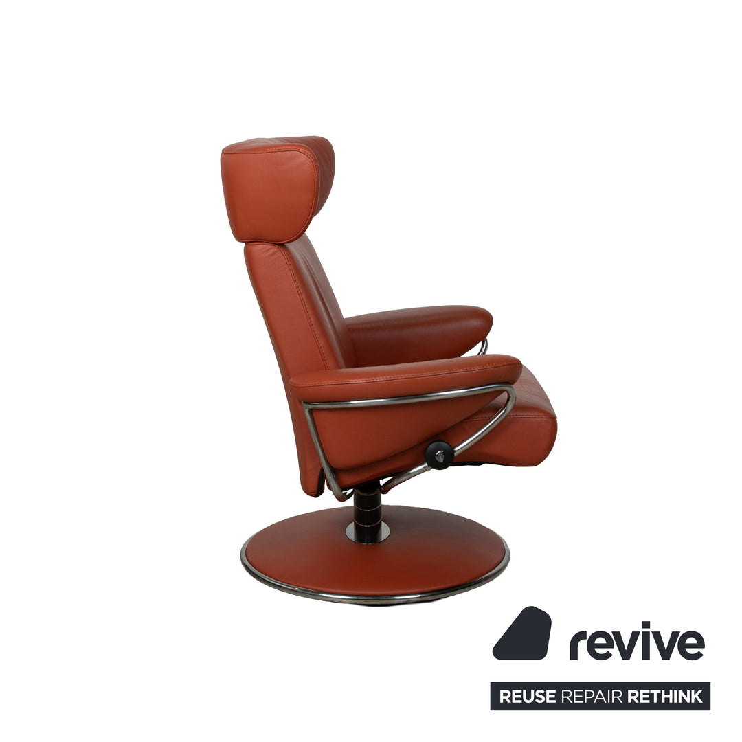 Stressless Jazz Leder 2x Sessel Rot Braun Rost manuelle Funktion Größe M und XL