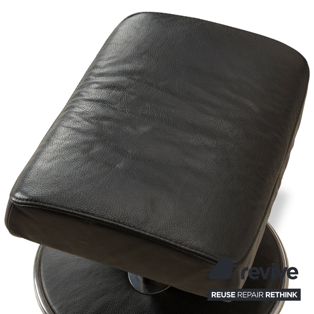 Tabouret Stressless Jazz en cuir noir, fonction manuelle