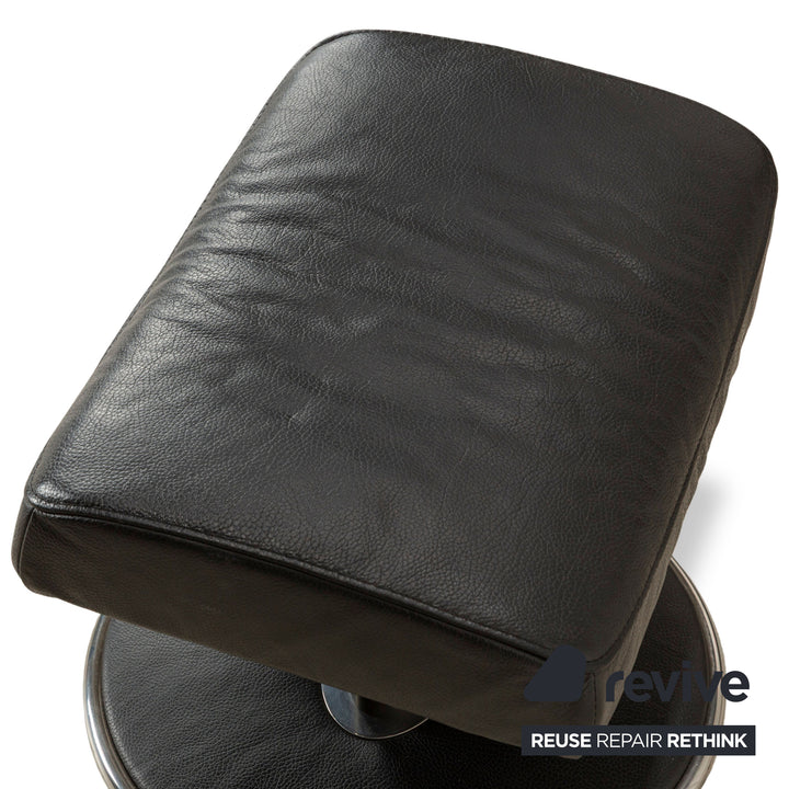 Tabouret Stressless Jazz en cuir noir, fonction manuelle