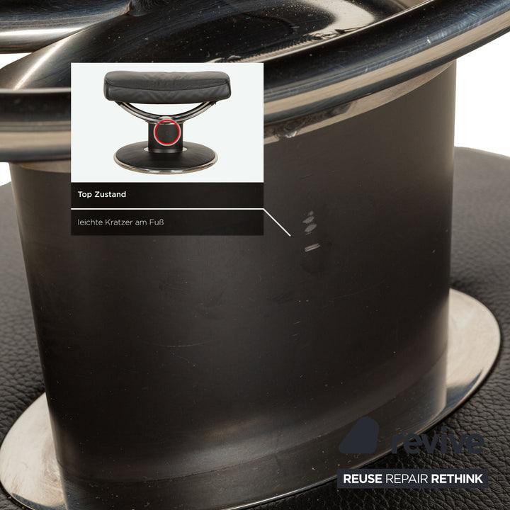 Stressless Jazz Leder Hocker Schwarz manuelle Funktion