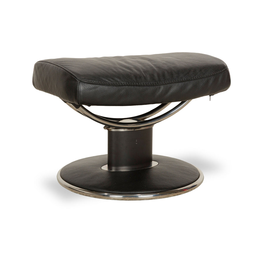 Tabouret Stressless Jazz en cuir noir, fonction manuelle