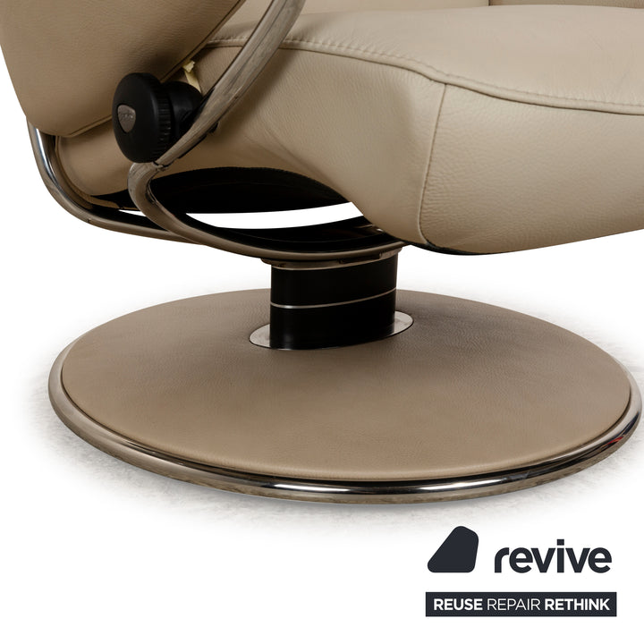 Fauteuil Stressless Jazz en cuir crème à fonction manuelle