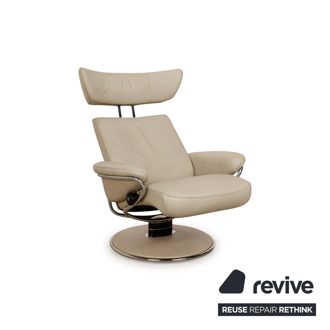 Fauteuil Stressless Jazz en cuir crème à fonction manuelle