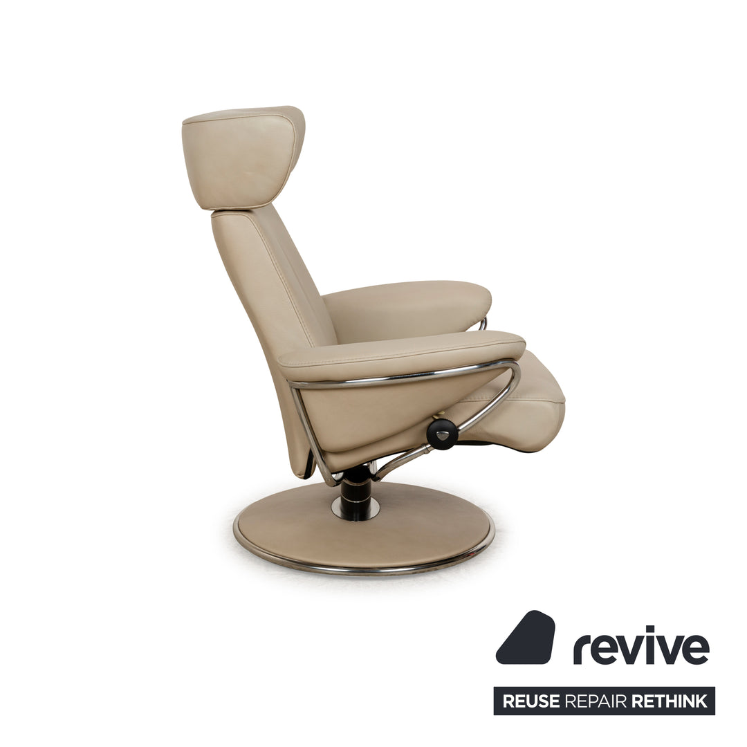 Fauteuil Stressless Jazz en cuir crème à fonction manuelle