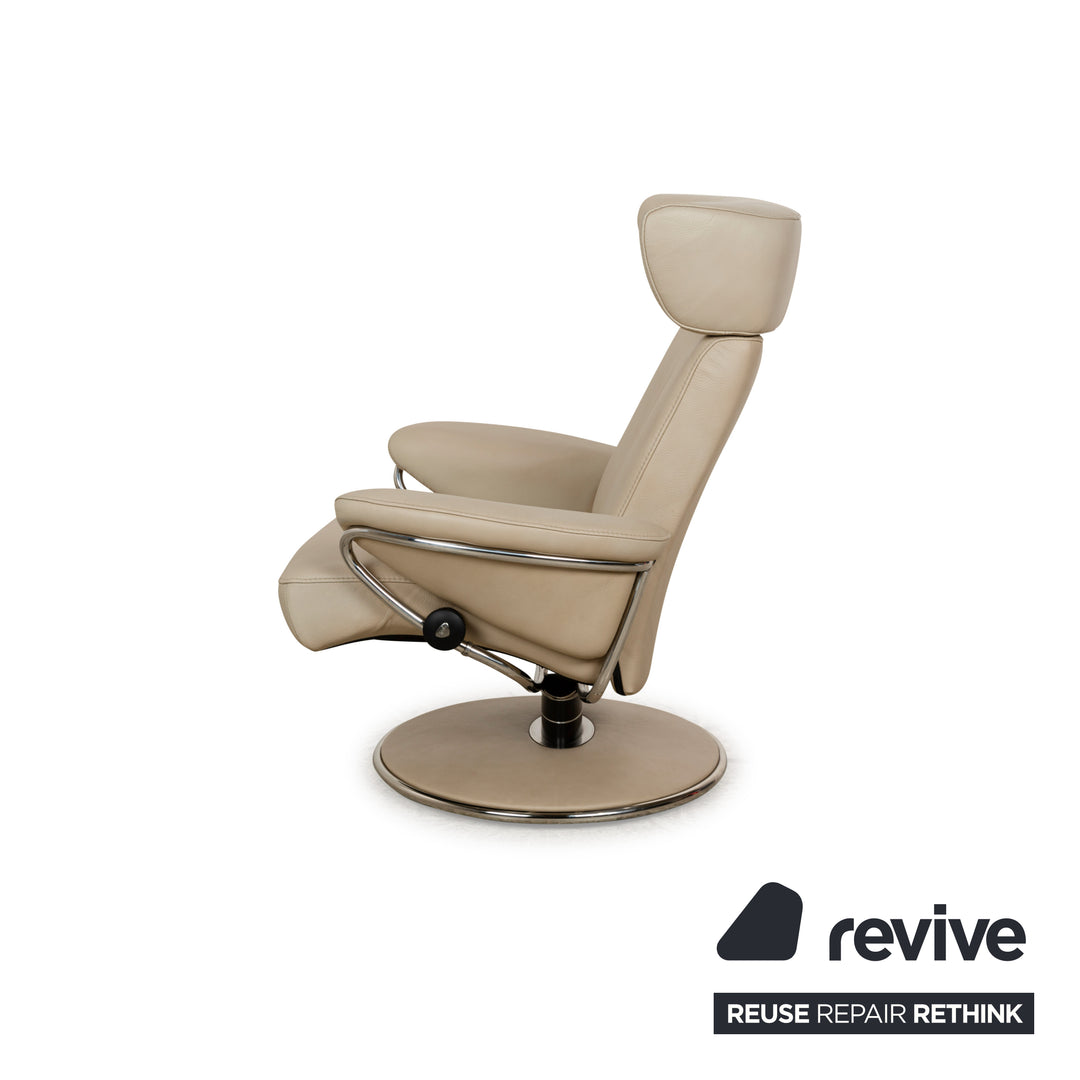 Fauteuil Stressless Jazz en cuir crème à fonction manuelle